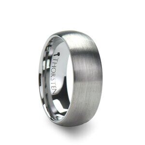 Brushed Finish Rounded Tungsten Carbide Ring - 8mm  Sz 11